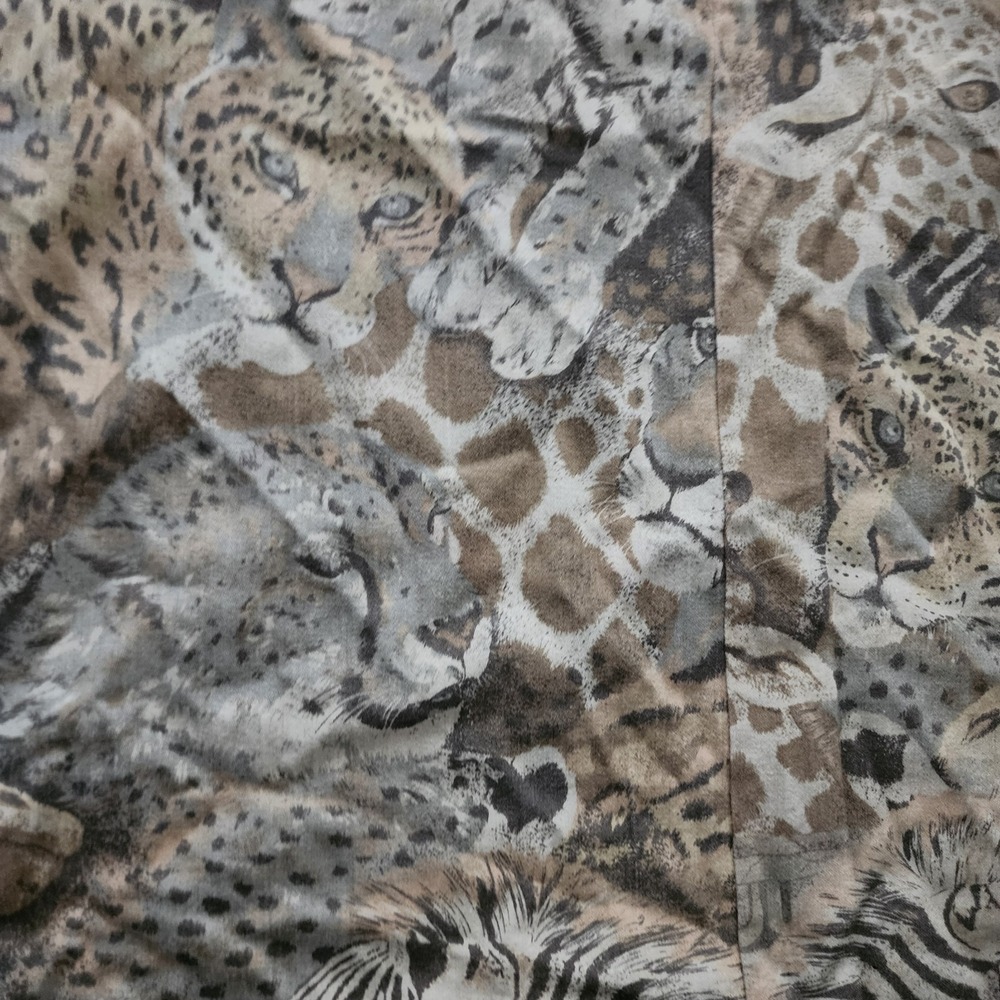 Vintage Sharon Lawrence  Soft Touch Animal Print Shower Curtain 100% Cotton